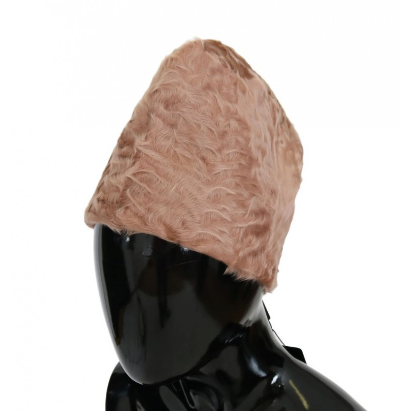 Berretto in pelliccia di agnello Xiangao beige - 56 CM-XS