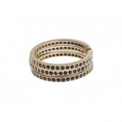 Anello da donna in argento sterling 925 nero CZ - EU47 - US4