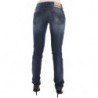 Jeans bassi skinny in cotone stretch lavato blu - W27