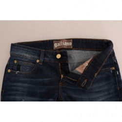 Jeans bassi skinny in cotone stretch lavato blu - W27
