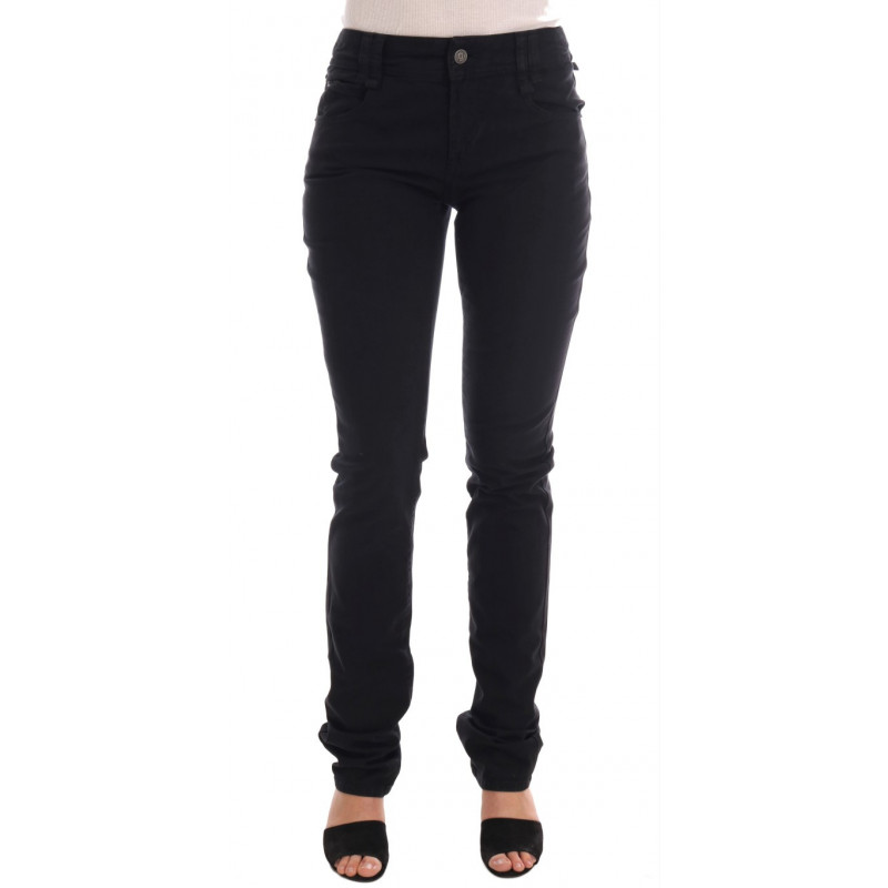 Jeans vestibilità regolare in denim di cotone nero elasticizzato - W27