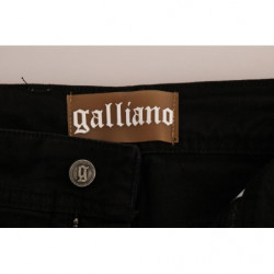 Jeans vestibilità regolare in denim di cotone nero elasticizzato - W27