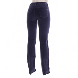 Pantaloni bootcut elasticizzati in velluto a coste viola - W26