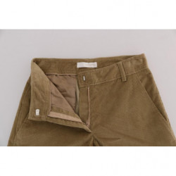 Pantaloni in velluto a coste di cotone beige - IT38-XS