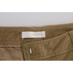 Pantaloni in velluto a coste di cotone beige - IT38-XS
