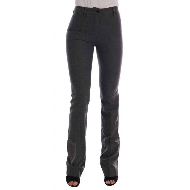Pantaloni slim stretch in lana grigia - IT38-XS
