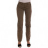 Pantaloni slim fit casual in cotone marrone - IT38-XS