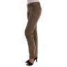 Pantaloni slim fit casual in cotone marrone - IT38-XS