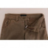 Pantaloni slim fit casual in cotone marrone - IT38-XS
