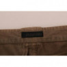Pantaloni slim fit casual in cotone marrone - IT38-XS