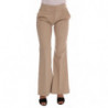 Pantaloni bootcut in cotone beige - IT38-XS