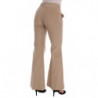 Pantaloni bootcut in cotone beige - IT38-XS