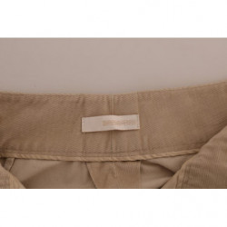 Pantaloni bootcut in cotone beige - IT38-XS