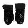 Guanti borchiati in pelle nera Shearling - 9-M