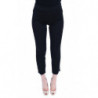 Pantaloni eleganti Capri elasticizzati in cotone nero - IT42-M