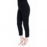 Pantaloni eleganti Capri elasticizzati in cotone nero - IT42-M