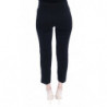 Pantaloni eleganti Capri elasticizzati in cotone nero - IT42-M