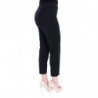 Pantaloni eleganti Capri elasticizzati in cotone nero - IT42-M