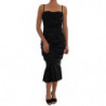 Abito con gonna arricciata a sirena nera - IT44-L