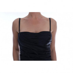 Abito con gonna arricciata a sirena nera - IT44-L