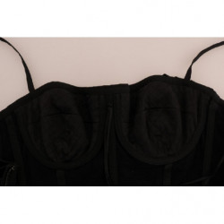 Abito con gonna arricciata a sirena nera - IT44-L