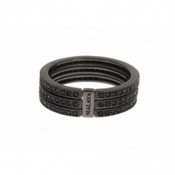 Argento sterling 925 nero CZ da donna - EU50 - US5