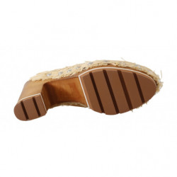 Ciabatte floreali in rafia beige - EU39/US8.5