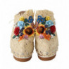 Ciabatte floreali in rafia beige - EU39/US8.5