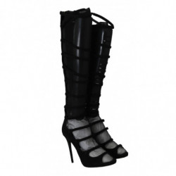 Cinghie elastiche in pelle scamosciata nera - EU39/US8.5