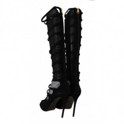 Cinghie elastiche in pelle scamosciata nera - EU39/US8.5