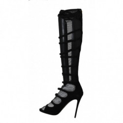 Cinghie elastiche in pelle scamosciata nera - EU39/US8.5