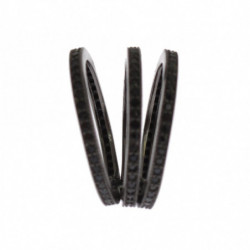 Argento sterling 925 nero CZ da donna - EU50 - US5