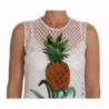 Abito con applicazioni di paillettes bianco ananas - IT42-M