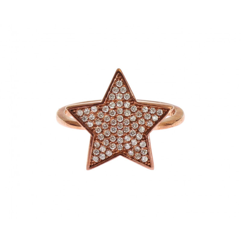 Anello in argento 925 con stella CZ trasparente da donna - EU50 - US5