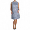 Abito a trapezio con frange azzurre - IT46-XL