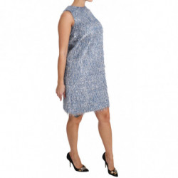 Abito a trapezio con frange azzurre - IT46-XL