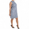 Abito a trapezio con frange azzurre - IT46-XL