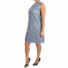 Abito a trapezio con frange azzurre - IT46-XL