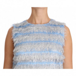 Abito a trapezio argento azzurro - IT44-L