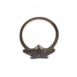 Anello da donna in argento 925 con stella nera CZ - EU50 - US5