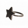 Anello da donna in argento 925 con stella nera CZ - EU50 - US5