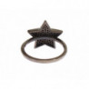 Anello da donna in argento 925 con stella nera CZ - EU50 - US5