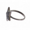 Anello da donna in argento 925 con stella nera CZ - EU50 - US5
