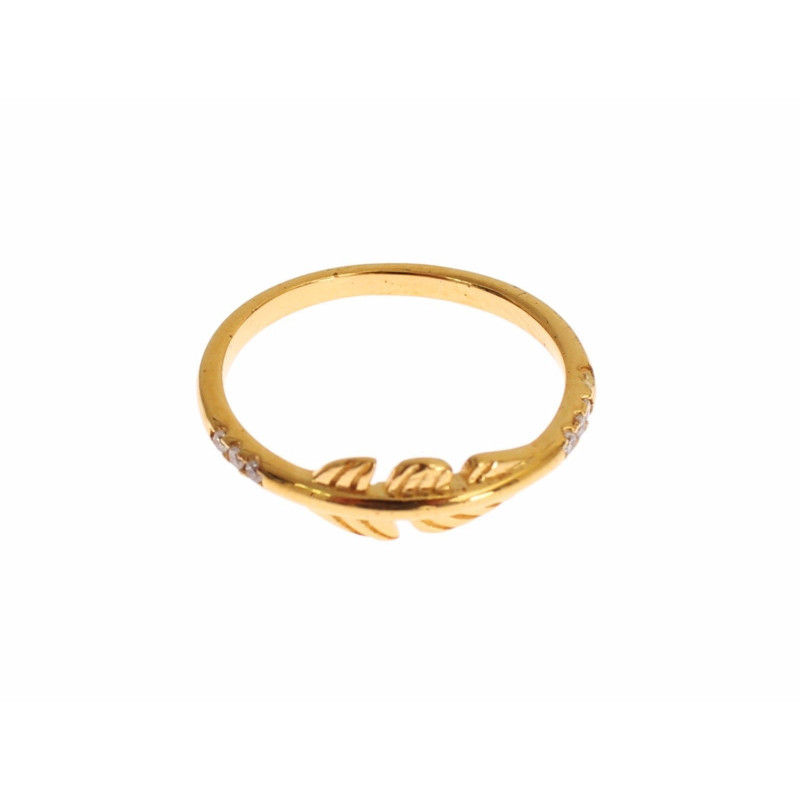 Anello in argento 925 con CZ trasparente oro - EU54 - US7