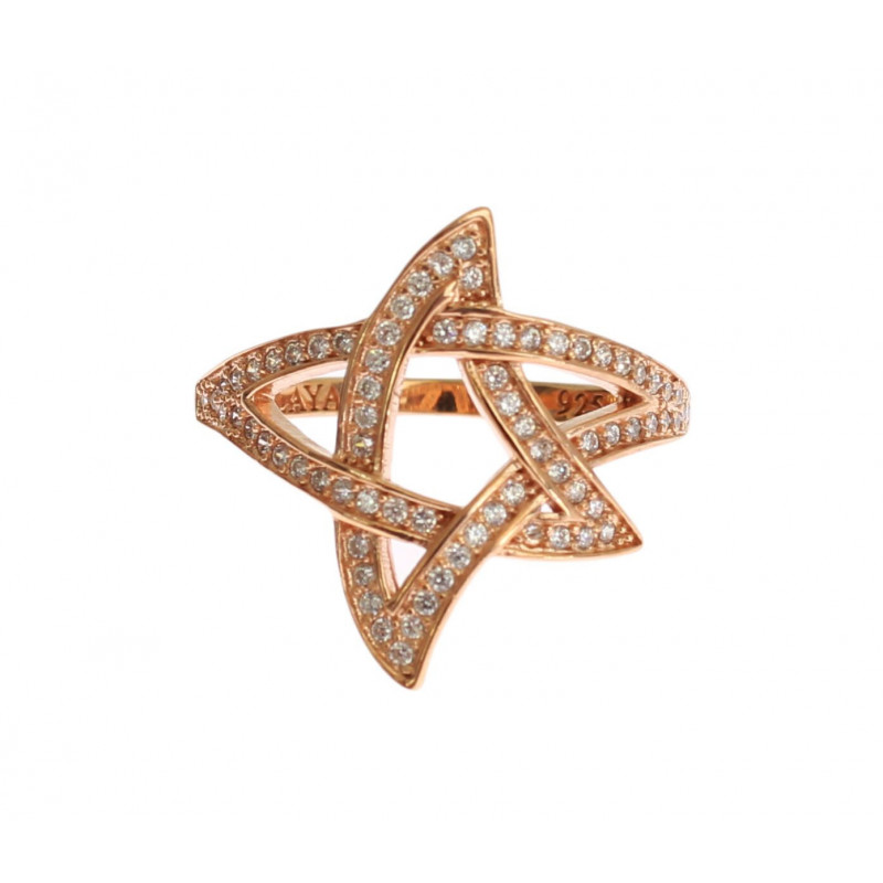 Anello in argento 925 oro chiaro CZ da donna - EU54 - US7