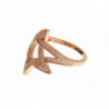 Anello in argento 925 oro chiaro CZ da donna - EU54 - US7