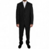 Abito a due pezzi a 3 bottoni in 100% lana a righe nere - IT52 - XL