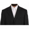 Abito a due pezzi a 3 bottoni in 100% lana a righe nere - IT52 - XL