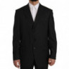 Abito a due pezzi a 3 bottoni in 100% lana a righe nere - IT52 - XL