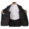 Abito a due pezzi a 3 bottoni in 100% lana a righe nere - IT52 - XL